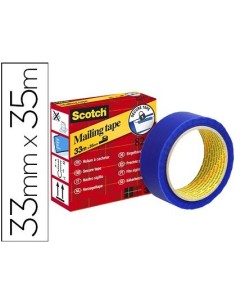 CINTA ADHESIVA SCOTCH POSTAL -AZUL -ROLLO DE 35 MT X 33 MM 820