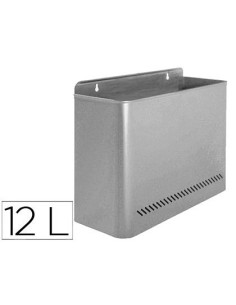 PAPELERA METALICA 99 DE PARED GRIS 285X125X325 MM