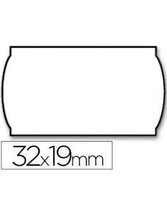 ETIQUETAS METO ONDULADAS 32 X 19 MM LISA REMOVIBLE BLANCA ROLLO 1000 ETIQUETAS