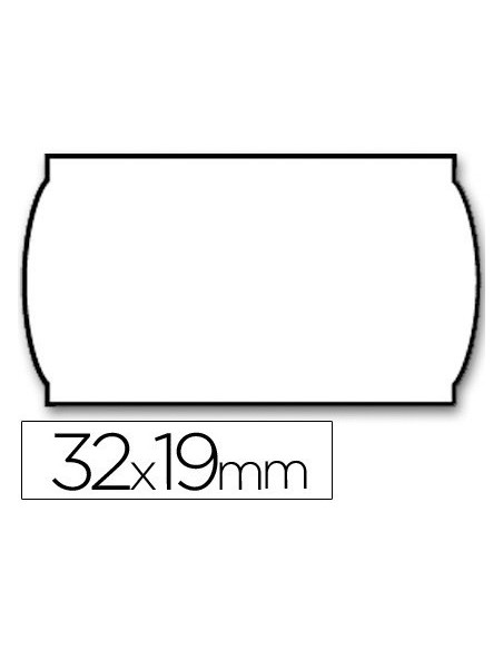 ETIQUETAS METO ONDULADAS 32 X 19 MM LISA REMOVIBLE BLANCA ROLLO 1000 ETIQUETAS