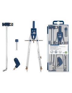 COMPAS LIDERPAPEL MICROMETRICO BK-304 CON ADAPTADOR Y ALARGADERA