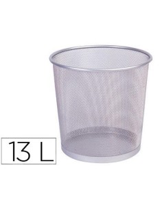 PAPELERA METALICA Q-CONNECT REJILLA PLATA 265X285 MM