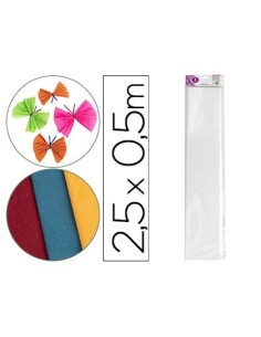 PAPEL CRESPON LIDERPAPEL 50 CM X 2.5M 34G/M2 BLANCO