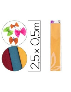 PAPEL CRESPON LIDERPAPEL 50 CM X 2.5M 34G/M2 AMARILLO ORO