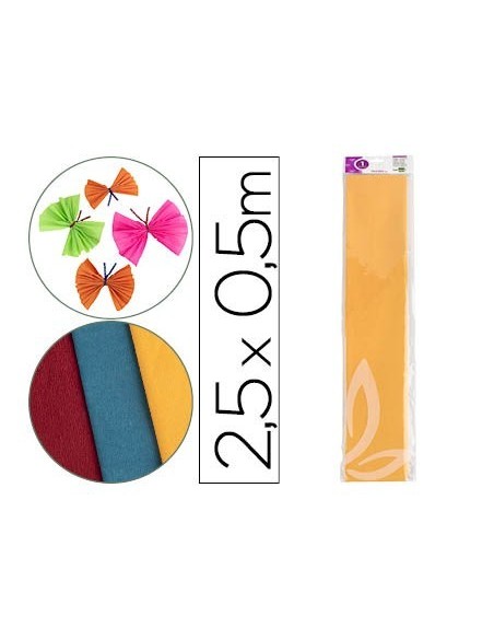 PAPEL CRESPON LIDERPAPEL 50 CM X 2.5M 34G/M2 AMARILLO ORO