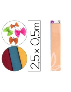 PAPEL CRESPON LIDERPAPEL 50 CM X 2.5M 34G/M2 SALMON