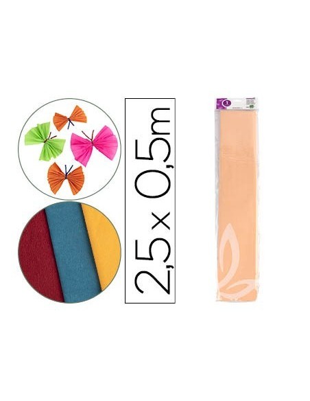 PAPEL CRESPON LIDERPAPEL 50 CM X 2.5M 34G/M2 SALMON