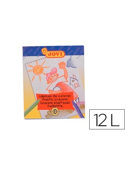 LAPICES CERA JOVI HEXAGONAL CAJA DE 12 COLORES