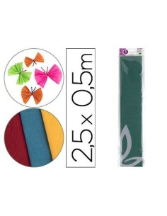 PAPEL CRESPON LIDERPAPEL 50 CM X 2.5M 34G/M2 VERDE OSCURO