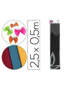 PAPEL CRESPON LIDERPAPEL 50 CM X 2.5M 34G/M2 NEGRO