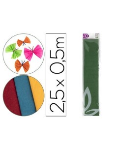 PAPEL CRESPON LIDERPAPEL 50 CM X 2.5M 34G/M2 VERDE OLIVA