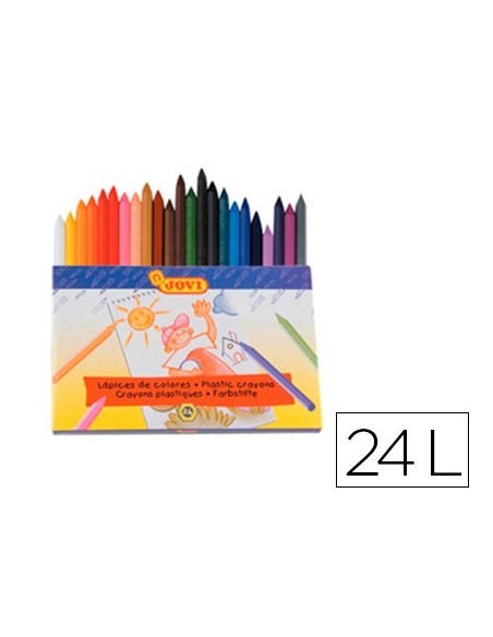 LAPICES CERA JOVI HEXAGONAL CAJA DE 24 COLORES