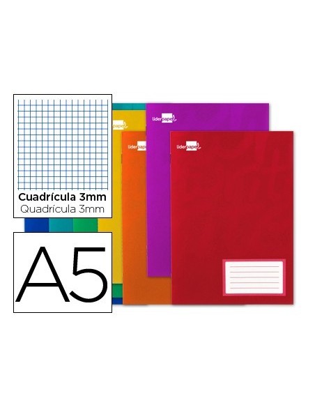 LIBRETA LIDERPAPEL SMART A5 32 HOJAS 60G/M2CUADRO 3MM CON MARGEN