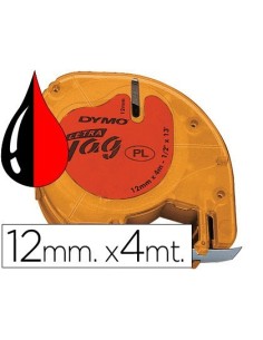 CINTA DYMO 12MMX4MT -NEGRO/ROJO COSMICO PARA MAQUINA LETRATAG