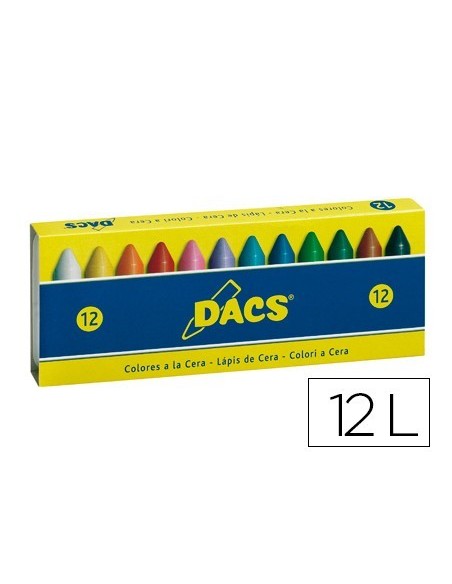 LAPICES CERA DACS CAJA DE 12 COLORES SURTIDOS