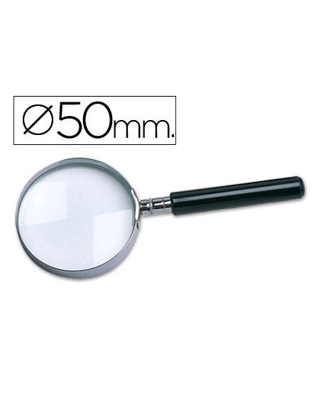 LUPA Q-CONNECT CRISTAL ARO METALICO MANGO PLASTICO NEGRO 50 MM