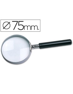 LUPA Q-CONNECT CRISTAL ARO METALICO MANGO PLASTICO NEGRO 75 MM