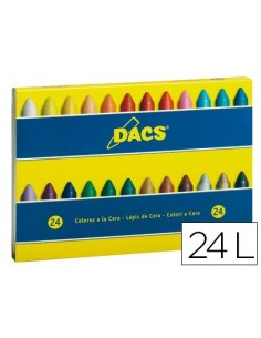 LAPICES CERA DACS CAJA DE 24 COLORES SURTIDOS