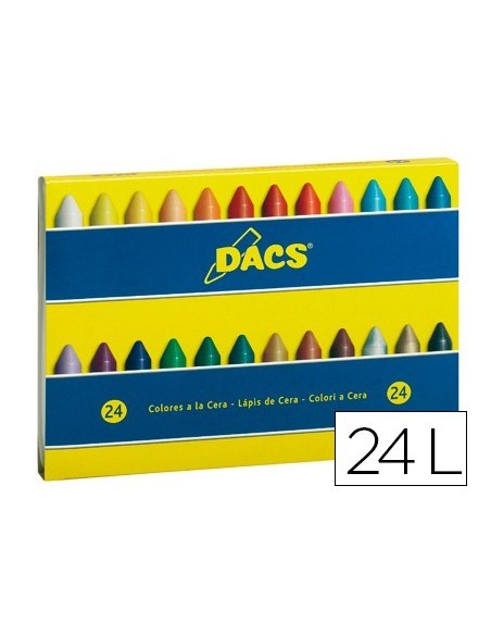 LAPICES CERA DACS CAJA DE 24 COLORES SURTIDOS
