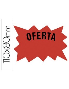 CARTEL ETIQUETA MARCAPRECIOS CARTULINA ROJO FLUORESCENTE BOLSA DE 50 ETIQUETAS -TAMAÑO 110X80 MM