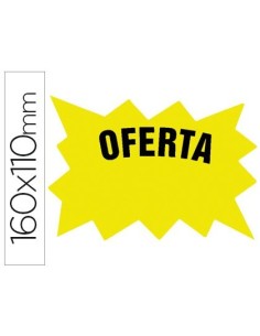 CARTEL CARTULINA ETIQUETAS MARCAPRECIOS AMARILLO FLUORESCENTE 160X110 MM -BOLSA DE 50 ETIQUETAS