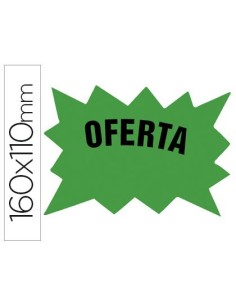 CARTEL CARTULINA ETIQUETAS MARCAPRECIOS VERDE FLUORESCENTE 160X110 MM -BOLSA DE 50 ETIQUETAS