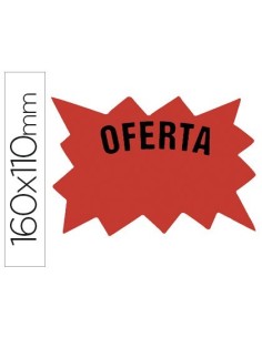 CARTEL CARTULINA ETIQUETAS MARCAPRECIOS ROJO FLUORESCENTE160X110 MM -BOLSA DE 50 ETIQUETAS