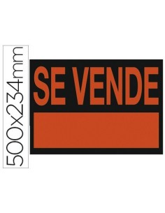 CARTEL PLASTICO "SE VENDE" ROJO FLUORESCENTE -500X234 MM