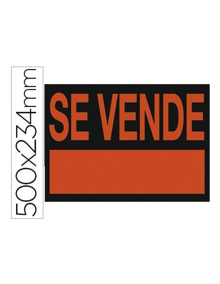 CARTEL PLASTICO "SE VENDE" ROJO FLUORESCENTE -500X234 MM