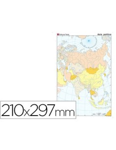 MAPA MUDO COLOR DIN A4 ASIA POLITICO