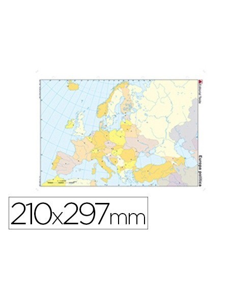 MAPA MUDO COLOR DIN A4 EUROPA POLITICO