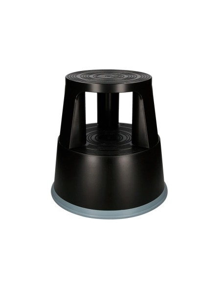 TABURETE Q-CONNECT RUEDAS RETRACTILES TRES RUEDAS DOS NIVELES COLOR NEGRO