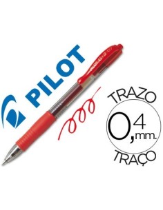 BOLIGRAFO PILOT G-2 ROJO TINTA GEL RETRACTIL SUJECION DE CAUCHO