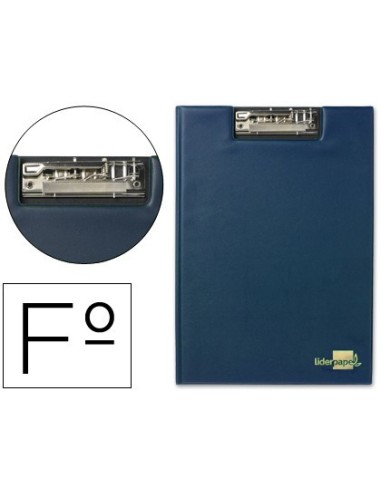 CARPETA LIDERPAPEL MINICLIP SUPERIOR FOLIO PLASTICO AZUL