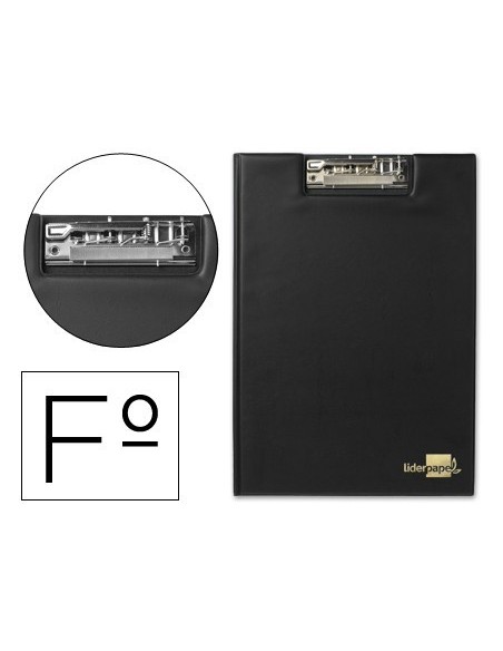 CARPETA LIDERPAPEL MINICLIP SUPERIOR FOLIO PLASTICO NEGRO