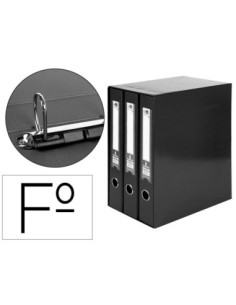 MODULO LIDERPAPEL 3 ARCHIVADORES FOLIO 2 ANILLAS MIXTAS 40MM NEGRO