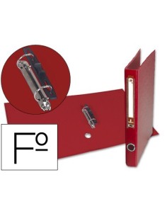 CARPETA DE 2 ANILLAS 25MM MIXT AS LIDERPAPEL FOLIO FORRADO PAPERCOAT CON OLLAO Y TARJETERO COMPRESOR PLASTICO ROJO