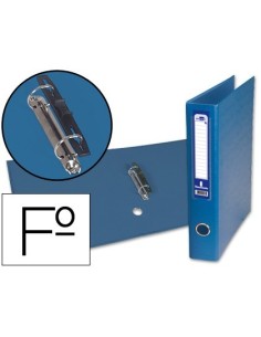 CARPETA DE 2 ANILLAS 40MM MIXTAS LIDERPAPEL FOLIO CARTON FORRADO PAPER COAT COMPRESOR PLASTICO AZUL