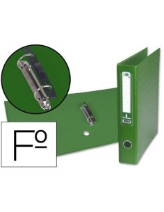 CARPETA DE 2 ANILLAS 40MM MIXT AS LIDERPAPEL FOLIO FORRADO PAPERCOAT CON OLLAO Y TARJETERO COMPRESOR PLASTICO VERDE