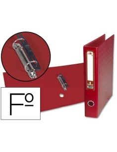 CARPETA DE 2 ANILLAS 40MM MIXT AS LIDERPAPEL FOLIO FORRADO PAPERCOAT CON OLLAO Y TARJETERO COMPRESOR PLASTICO ROJO