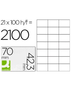 ETIQUETA ADHESIVA Q-CONNECT KF10649 -TAMAÑO 70X42,3 MM FOTOCOPIADORA LASER INK-JET CAJA CON 100 HOJAS DIN A4