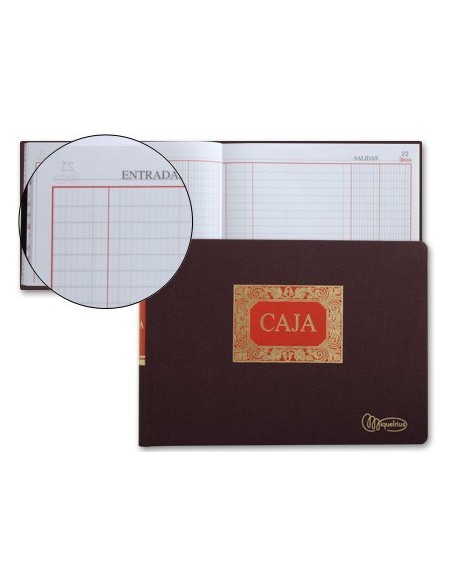 LIBRO MIQUELRIUS CUARTO APAISADO 100 HOJAS CAJA ENTRADA Y SALIDA