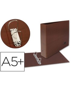 CARPETA DE 2 ANILLAS 25MM MIXTAS LIDERPAPEL CUARTO APAISADO CARTON CUERO FORRADO COMPRESOR PLASTICO