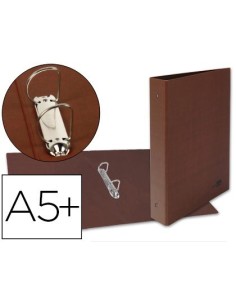 CARPETA DE 2 ANILLAS 25MM MIXTAS LIDERPAPEL CUARTO CARTON CUERO FORRADO COMPRESOR PLASTICO