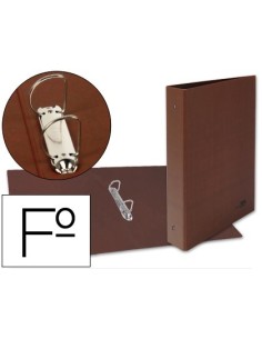 CARPETA DE 2 ANILLAS 40MM MIXTAS LIDERPAPEL FOLIO CARTON CUERO FORRADO COMPRESOR PLASTICO