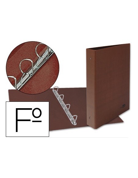 CARPETA DE 4 ANILLAS 25MM MIXTAS LIDERPAPEL FOLIO CARTON CUERO FORRADO COMPRESOR PLASTICO