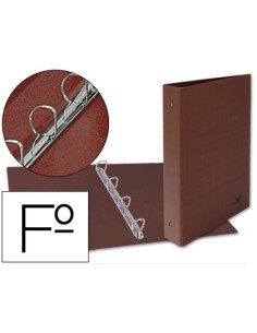 CARPETA DE 4 ANILLAS 40MM MIXTAS LIDERPAPEL FOLIO CARTON CUERO FORRADO COMPRESOR PLASTICO