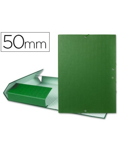 CARPETA PROYECTOS LIDERPAPEL FOLIO LOMO 50MM CARTON FORRADOVERDE