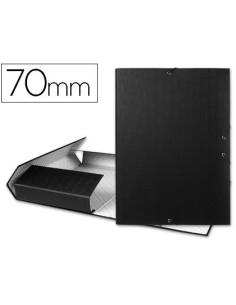 CARPETA PROYECTOS LIDERPAPEL FOLIO LOMO 70MM CARTON FORRADONEGRA