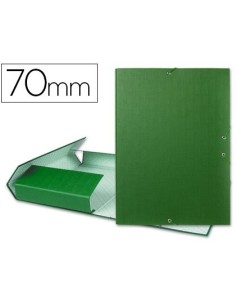 CARPETA PROYECTOS LIDERPAPEL FOLIO LOMO 70MM CARTON FORRADOVERDE